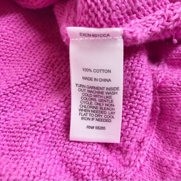 EXPRESS Pink Lace Up Sweater Oversized Pullover Tie Waist Casual Size Large New - Picture 11 of 12